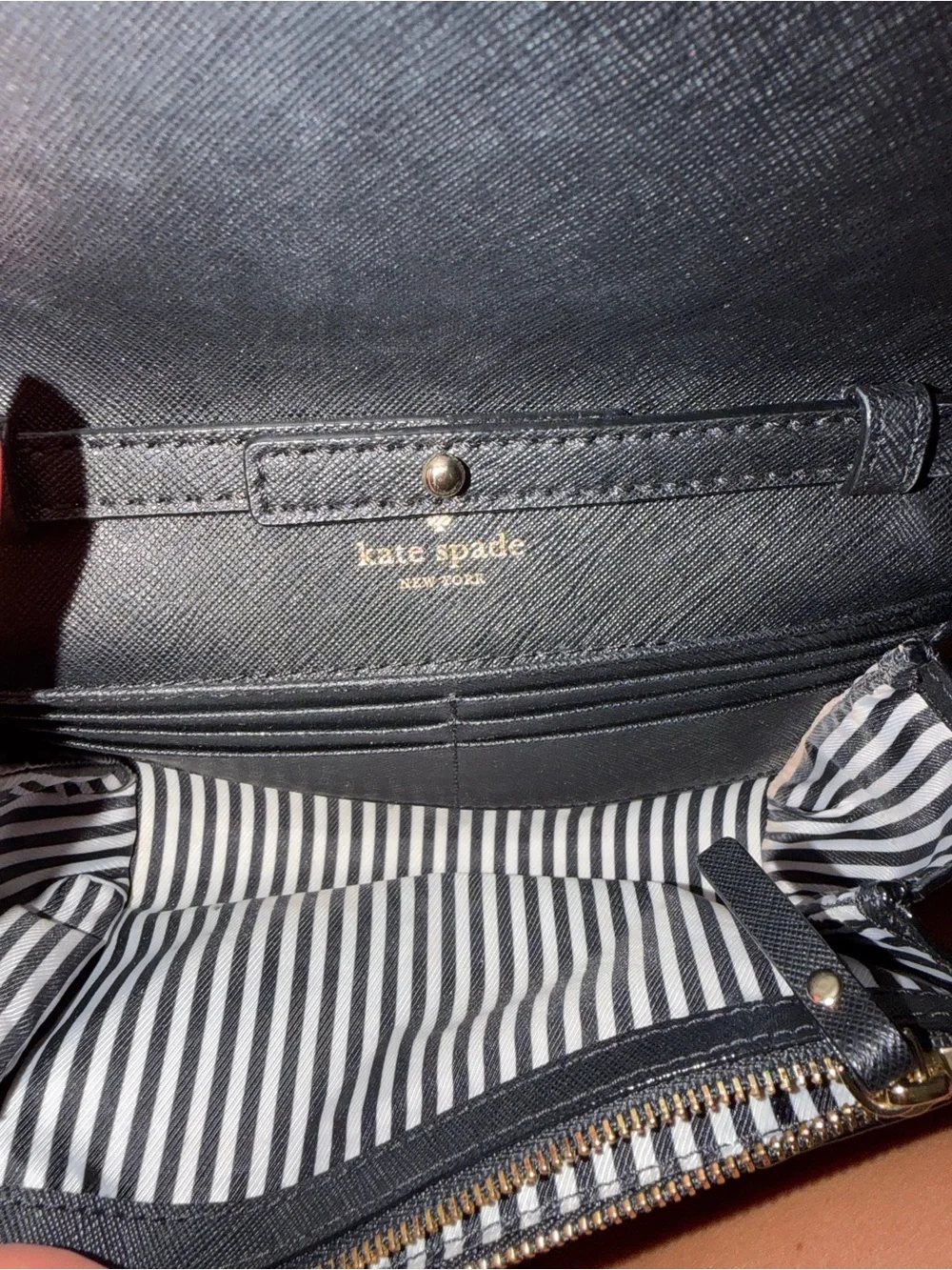 Kate Spade Cedar Street Black Saffiano Leather Wallet On Chain Crossbody